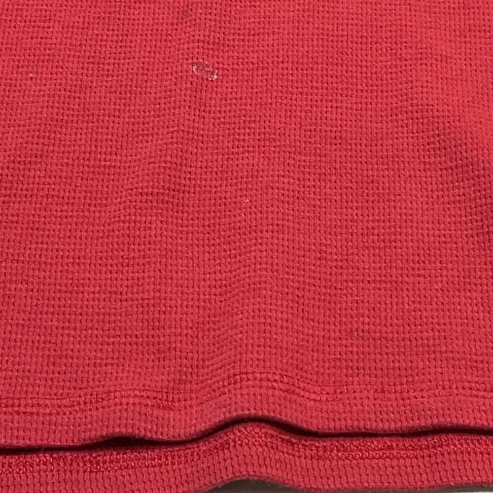 Polo Ralph Lauren Shirt Mens L Red Thermal Waffle‎ Knit Crewneck Long Sleeve